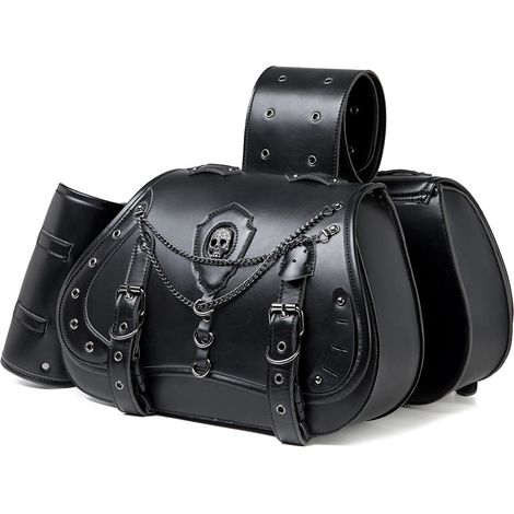 Sacoche latérale moto pour Harley-Davidson cruiser étanche, sac de suspension moto accessoire customisation adaptable moto électrique et moto thermique, sacoche côté motard rangement (1/5)