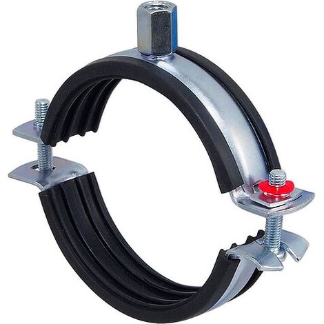 Gelenk-Doppelrohrschelle ''Praktic'' für Rohr 72 - 83 mm mit Kippschraube und Schallschutzeinlage
