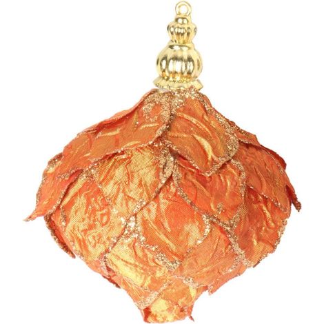 Ciondolo a fuso arancione con glitter, 10 cm (1/2)