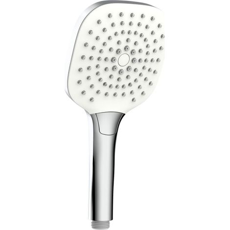 Primaster Handbrause 3 Strahlarten Water Spray quadratisch chrom-weiß mit Wasserspareinsatz Handbrause (1/2)