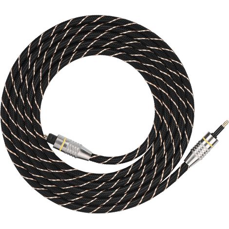 Vergoldetes optisches Audiokabel mit Toslink- und 3,5-mm-Miniklinkenstecker, SPDIF-Anschluss, 2 m digitale Glasfaser