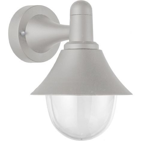 Applique mentolo per esterni 1xe27 grigio ip44 policarbonato   25x18,1x23,2 cm
