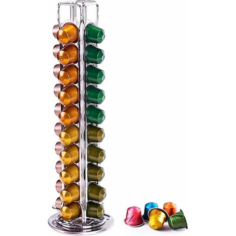 Porte-capsules Nespresso, support de rangement et de présentation rotatif à 360 degrés - peut contenir 40 capsules. (1/5)