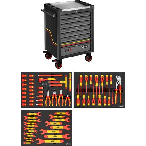 VIGOR Werkstattwagen Series L, mit isoliertem Werkzeugsortiment, 66-tlg., Anzahl Werkzeuge: 66 (1/5)