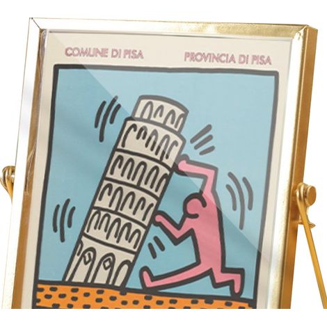 Cadre photo acrylique moderne, peinture décorative dorée, cadre métal 14,5x19,5 cm, décoration bureau, cadeau élégant CBS1004J (1/4)