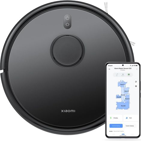 Xiaomi – Aspirateur robot connecté 5000 Pa – Navigation laser LDS – Bac à poussière 400 ml et réservoir d'eau 270 ml – Contrôle via application