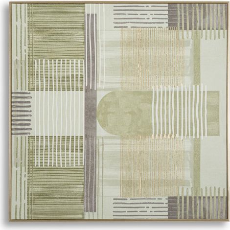 Stampa su tela Lignes A astratta geometrica con cornice, 60x60 cm