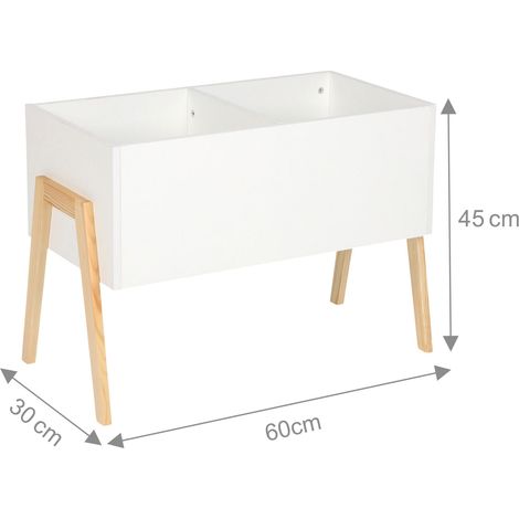 Pratico contenitore per giocattoli per bambini design scandinavo 45 x 60 x 30 cm in MDF bianco 130017791
