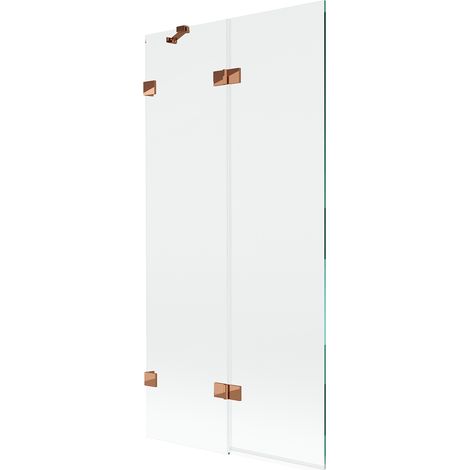 Mexen Lunar mampara de baño de 2 alas izquierda 90 x 150 cm, transparente, oro rosa - 897-090-100-60-00-L (1/5)