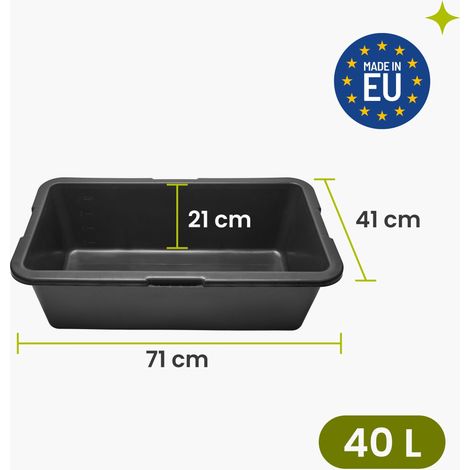 Garronda Mörtelwanne 3 Pack 40 L Rechteckig Mörtelkübel Kunststoffwanne – stabile Maurerkübel aus recyceltem PE Mörtelkasten für Beton, Garten oder Werkstatt GD-0169