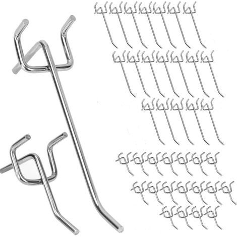 Crochets pour Panneaux Perforés 40 Pièces Porte Panneau Mural Crochets Muraux pour les Outils d'Organisation,Étagères de Supermarchés,Racks à Outils (1/4)