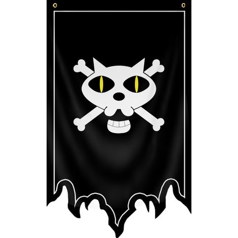 Drapeau pirate extraterrestre - Décoration de fête d'Halloween avec crâne - Décoration murale One Piece - 70 x 125 cm (vinyle) avec 2 trous - WSJ-11