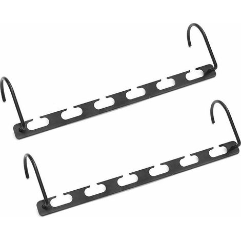 Cintre magique en acier inoxydable à 6 trous Crochet pliant en métal multifonctionnel créatif Cintre en acier inoxydable à la maison noir 2 pièces (1/5)