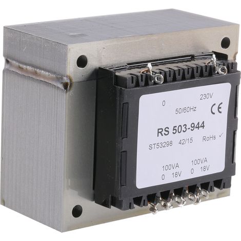 Transformateur à montage sur châssis, Vin 230V c.a., Vout 18V c.a., 2 sorties, 200VA ( Prix pour 1 )