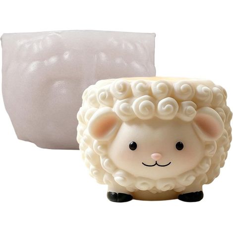 Moule mouton porte-bougie 3D animal mignon agneau Pour plâtre (1/5)