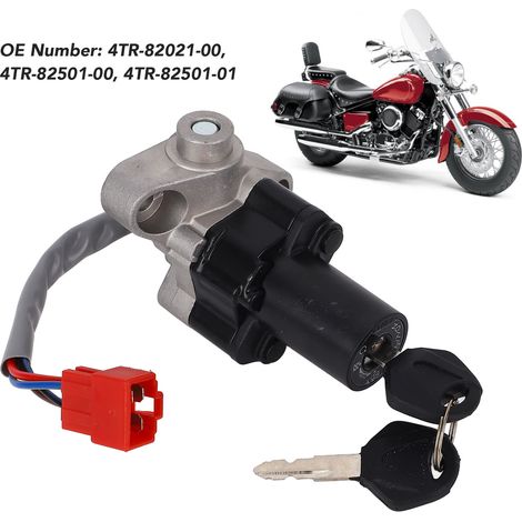 Interrupteur de Démarrage avec 2 Clés 4TR-82021-00 pour Yamaha XVS650 XVS1100 V-Star (1/5)