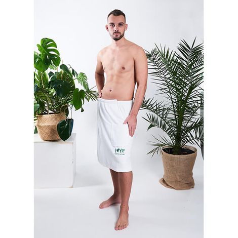 Paréo Kilt de sauna homme 100% coton naturel Yeye Blanc S/M (1/5)