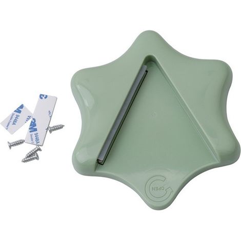 Práctico abridor de cocina para abrir debajo del armario, herramienta verde (1/5)