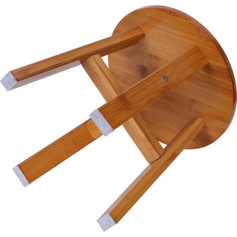 Tabouret Bambou Polyvalent Petit Banc Bas Enfant pour Salon Maison Fournitures Rond (1/5)