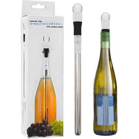 Weinkühlstab aus Edelstahl – Ideales Accessoire und Geschenk für Weinliebhaber, Männer und Frauen, Kühlset für Weiß- und Rotwein (1/5)