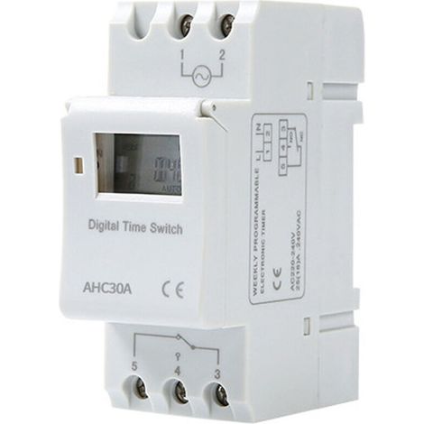 Programador temporizador digital LCD 15A 220V – Programación semanal – Montaje en carril DIN – Indicador LED de estado – Crezuo