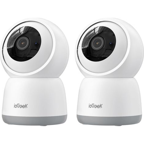 ieGeek 5 MP WiFi Innenkamera 2,4/5 GHz, Überwachungskamera mit Bewegungsverfolgung, 360 ° Drehung, Sirene, Nachtsicht, Zwei-Wege-Audio, funktioniert mit Alexa, SC1 Pro, 2 Stück (1/5)