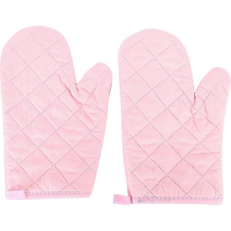 paire de gants de cuisine en coton résistant à la chaleur, roses (1/5)