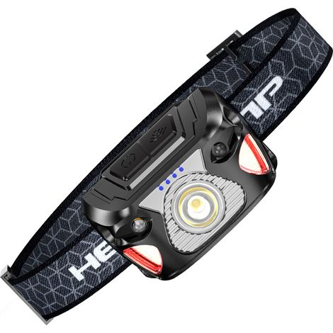 Lntyq Wiederaufladbare LED-Stirnlampe, wasserdichte LED-Stirnlampe, multifunktionale LED-Stirnlampe, wiederaufladbare Stirnlampe für den Außenbereich, Stirnlampe mit verstellbarem Strahl, Stirnlampe f (1/3)