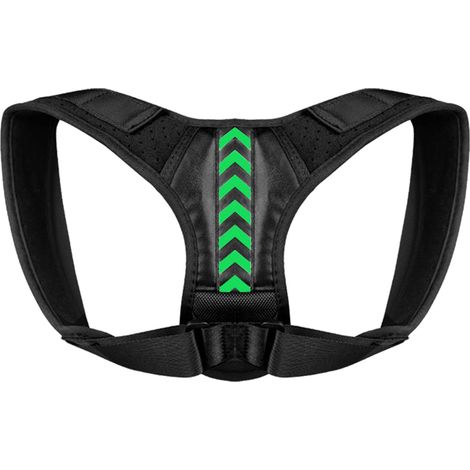 Correcteur de posture dorsal réglable, soutien respirant pour haut du dos, cou et épaules adulte, noir, type flèche, taille S (1/5)