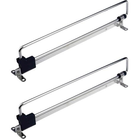 Tringle à vêtements - barre télescopique - tringle à cintres pour armoire - 2 pièces - 30 cm - acier - argent et noir - Extensible - réglable - gain de place - pour placards et espaces de rangement (1/5)