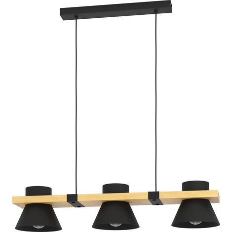 Suspension luminaire Maccles, lustre naturel à 3 lampes pour salon et (1/5)