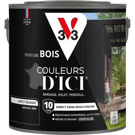 Peinture bois extérieur Couleurs d'Ici® V33 Noir Velours 2L