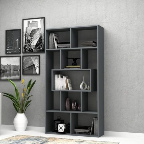 Libreria in Legno Cemento 5 Ripiani a Giorno Mobile per Ufficio Camera Bambini (1/4)