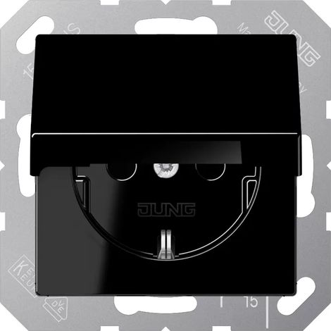 Jung SCHUKO-Steckdose 16A 250V Klappdeckel A 1520 KL SW (1/2)