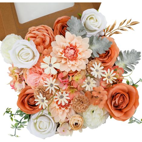 1 Lot Fleurs artificielles, soie, tiges flexibles, pivoines roses dahlias, mariage fête décoration intérieur (1/5)
