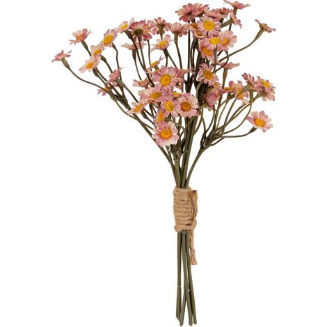 Pink Daisy Bunch Artificial Flower - Plastic - L16 x W16 x H27 cm - Pink