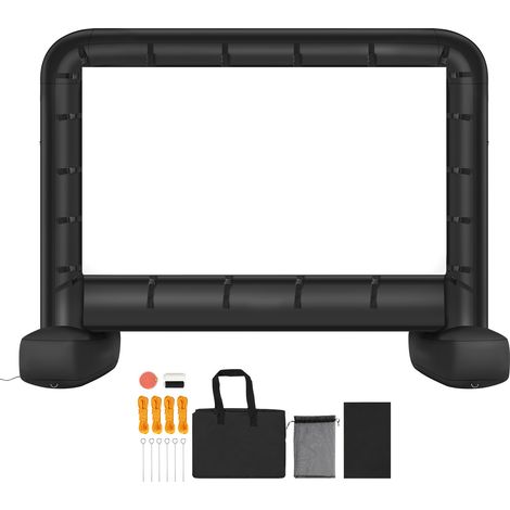 Mophorn Écran de projection gonflable 427 cm en diagonale, format 16:9, tissu 600D lavable, avec sac de transport pratique, montage rapide, idéal pour extérieur, cinéma maison, soirées à thème