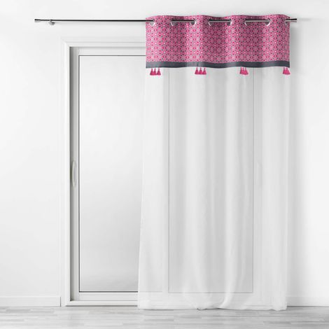 Voilage a oeillets 140 x 240 cm Callao rose (1/4)