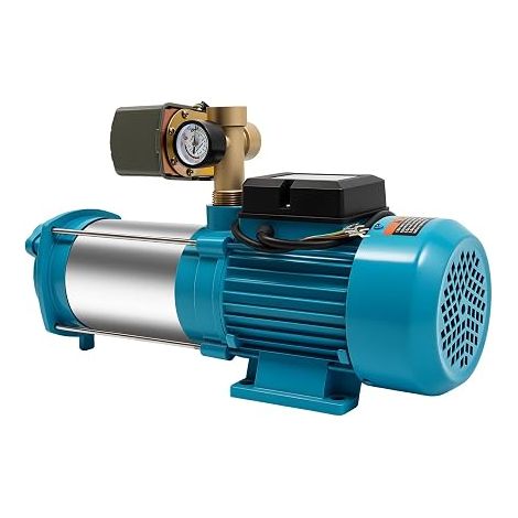 Pompe de jardin professionnelle - Pompe arrosage - 1300 W - 4000 l/h - 9,8 bar - Avec interrupteur - Pompe centrifuge avec manomètre (1/5)