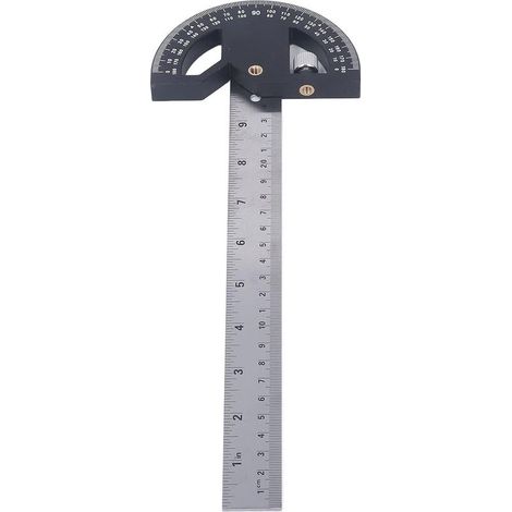 Regola di carpenteria in acciaio inossidabile 300 mm, strumento di misura angolo di 0 ° a 180°, angolo di goniometro, un marker di lavorazione del legno e di regola (1/5)