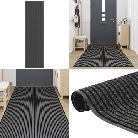 vidaXL Fußmatte Streifen Schwarz und Grau 115x400 cm (1/5)