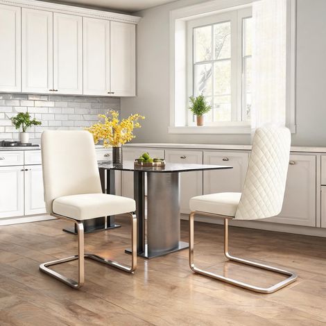 Chaises velours beige et métal argenté lot de 2 en velours (1/5)