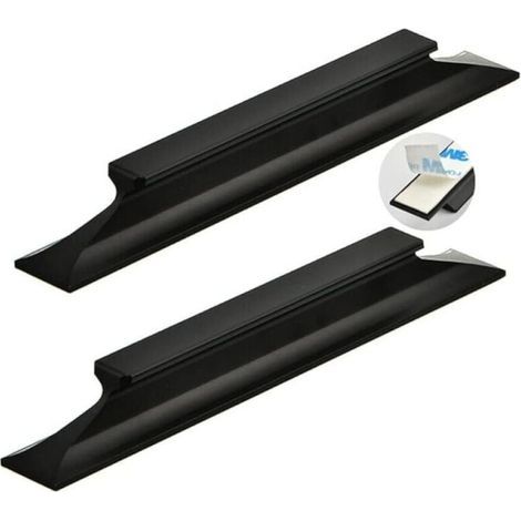 BUNTHAUS 2 pièces poignée de porte coulissante auto-adhésif Poignée de grange alliage d'aluminium Poignées pour placards d'armoire Tirer noir Bouton de Meuble Poignet Pas de poinçonnage (Length 150mm)