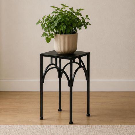 DanDiBo Blumenhocker Metall Schwarz Eckig 33 cm Blumenständer Blumensäule 96449 M Pflanzenhocker Modern Pflanzenständer (1/5)