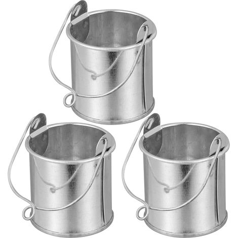 3pcs Porte-Plantes en Tôle D'argenté Vintage Robuste et Sûr pour Décoration de Table la Maison Style Rétro Créatif (1/5)