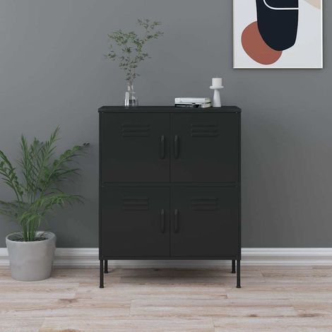 vidaXL Armoire de rangement Noir 80x35x101,5 cm Acier (1/5)