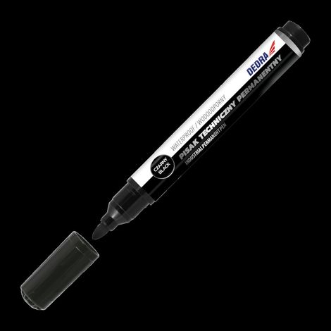 Marcatori tecnici permanenti DEDRA - Nero, 1,5 mm, 2 pezzi