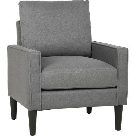 Accent Chair, Linen Armchair, 75 x 68 x 84 cm, Dark Grey (1/5)