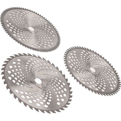 Kit de 3 lames de scie circulaire en acier 40T, 60T et 80T. Lames de coupe circulaires faciles à installer pour coupe-bordures. (1/5)
