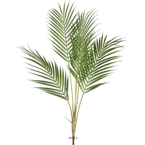 Piquet de 5 feuilles de Palmier Phoenix factice H85cm plastique D60cm (1/3)